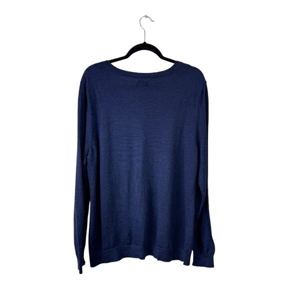 Duluth Trading Size XL 2XL Slim Fit Royal Blue V-Neck 100% Merino Wool Sweater - Picture 2 of 5